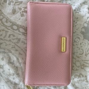 Pink leather wallet